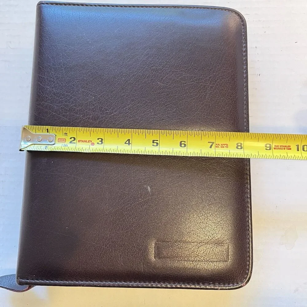 Leather Franklin Inserts Covey Planner Zippered 7-Ring Organizer Burgundy